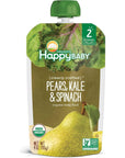 Happy Baby Pears Kale and Spinach Organic Baby Food, 4 Oz Pouch