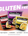 Omas Own Organic Instant Rice Ramen Style Noodle Cups Healthy High Protein Plantbased Vegan Vegetarian Gluten Free No MSG Product of USA Variety Pack 12 Count