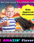 Amish Good Gourmet Licorice Twist Candy  Premium Sweet  Chewy Treat Jumbo Black Licorice Twist Perfect Snack Under 100 Calories