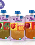 Plum Organics Stage 2 Organic Baby Food - Fruit and Veggie Variety Pack - 4 oz Pouch (Pack of 18) - Organic Fruit and Vegetable Baby Food Pouch