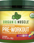 Organic Muscle Superfood Pre Workout Powder for Men & Women - 20 Servings