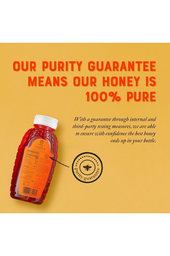 Nate&#39;s Louisiana 100% Pure, Raw &amp; Unfiltered Honey - 16 oz. Squeeze Bottle - All-natural Sweetener