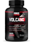 Force Factor Volcano Pre Workout Nitric Oxide Booster Supplement for Men with Creatine and L-Citrulline to Boost and Energy, Help Build Muscle, Better Pump and Workout, 120 Capsules