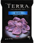 Terra Vegetable Chips Blues Chips with Sea Salt 1 Oz Pack of 24