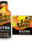 SOUTHERN BASICS 5-Hour Energy | | Extra | 1.93 oz. | 3 Count | Sugar-Free & Zero Calories | B-Vitamins & Amino Acids | 200mg Caffeinated Energy Shot | Dietary Supplement Essentially (Peach Mango)