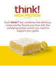 think! Protein Bars, High Protein Snacks, Gluten Free, Kosher Friendly, Lemon Delight, Nutrition Bars, 2.1 Oz per Bar, 10 Count (Packaging May Vary)