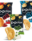 Popchips Potato Chips Variety Pack, Single Serve 0.8 Ounce Bags - 3 Flavors: 12 Sea Salt, 12 BBQ, 6 Sour Cream & Onion - Pack of 30