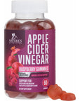 Vegan Apple Cider Vinegar Gummies 1000mg for Detox and Cleanse, Nature's ACV Gummy Vitamins B12 Supplement for Digestion, Natural Apple Raspberry Flavor, Non-GMO, Gluten Free for Adults - 60 Gummies