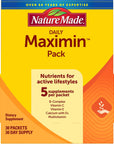 Nature Made Daily Maximin Vitamin Pack, Dietary Supplement for Nutritional Support, 30 Packets, 30 Day Supply