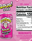 Sour Fruity Soda with Classic Warheads Flavors  Perfectly Balanced Sweet and Sour Soda  Warheads Candy Throwback Treat Soda Cocktail Mixer Pack of 12 12oz Cans Variety Pack