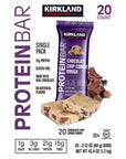 Bulk Pack Protein Bars Kirkland Signature Chocolate Chip Cookie Dough 20Pack