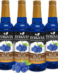 Syruvia 4 Pack Blue Raspberry Coffee Syrup  254 fl oz  Kosher GlutenFree and Bursting with Delicious Flavor Elevate Your Drinks and Desserts