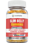 Slim Belly Apple Cider Vinegar and Turmeric Gummies - ACV Gummies for Weight Loss, Energy, Healthy Gut & Digestion, Detox & Cleansing - Packed with Pomegranate, Black Pepper, Ginger, B12 - 60 Gummies