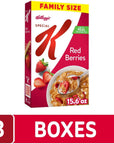 Kelloggs Special K Breakfast Cereal Family Breakfast Fiber Cereal Family Size Red Berries 3 Boxes