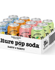 Culture Pop Soda Sparkling Probiotic Drink 45 Calories Per Can Vegan Soda for Gut Health NonGMO GF No Added Sugar 12 Pack 12 Fl Oz Cans Zesty  Tarty Variety Pack