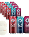 Sparkling ICE +Caffeine Sparkling Water 3 flavors Cans - 16 fl Oz Pack of 12