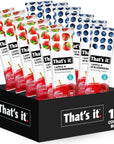 That's it. Fruit Bars Variety Pack (Strawberry + Blueberry) 100% Natural Real Fruit Bar, Best High Fiber Vegan, Gluten Free Healthy Snack, Paleo for Children & Adults, Non GMO No Sugar Added, No Preservatives Energy Food (12 count)