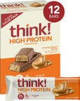 think Protein Bars High Protein Snacks Gluten Free Kosher Friendly Creamy Peanut Butter Nutrition Bars 21 Oz per Bar 12 Count Packaging May Vary