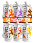 Fuel for Fire Protein Smoothie Pouch  Variety 12Pack  6 Flavors  Healthy Snack  Recovery  No Sugar Added Dietitian Approved  Functional Fruit Smoothies  Gluten Free Kosher 45oz pouches