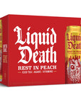 Liquid Death Iced Black Tea, Rest in Peach 19.2 oz King Size Cans (8-Pack)