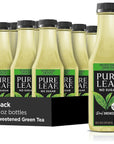 Pure Leaf Iced Tea, Unsweetened Green Tea - 18.5 fl Oz Bottles (Pack of 12)