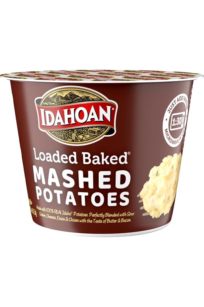 Idahoan Loaded Baked Mashed Potatoes Made with GlutenFree 100Percent Real Idaho Potatoes 15 oz Cup Pack of 10