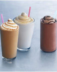 Ghirardelli Premium Frappe Mix Variety Mocha Flavored Coffee Added and Chocolate Flavored No Coffee Added with Ghirardelli Stamped Barista Spoon