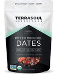 Terrasoul Superfoods Organic Pitted Medjool Dates, 1.5 Lbs - Pits Removed | Soft Chewy Texture | Sweet Caramel Taste