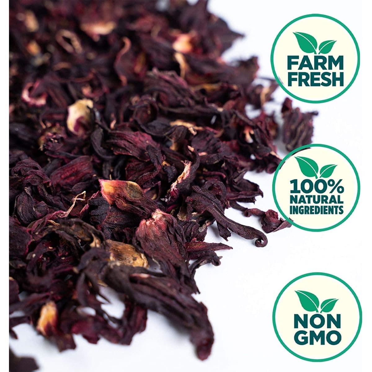 TEAFLOOR Dried Natural Hibiscus Flower TeaWhole Flower Caffeine Free TeaDried Hibiscus FlowersBrew Hot Or Iced Herbal Hibiscus Tea No Small Pieces Brew Hot Or Iced Net Weight 50G 30 Cups