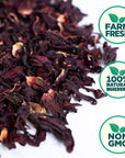 TEAFLOOR Dried Natural Hibiscus Flower TeaWhole Flower Caffeine Free TeaDried Hibiscus FlowersBrew Hot Or Iced Herbal Hibiscus Tea No Small Pieces Brew Hot Or Iced Net Weight 50G 30 Cups