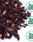 RICO Dried Hibiscus Flowers 4 oz Great For Tea Jamaica Tea  100 Natural Flowers Cut and Sifted Packaged In Resealable Bag