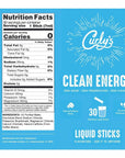 Curly's Clean Energy Caffeine & Electrolyte Sticks - 30 Flavorless Liquid Stick Packs