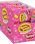 HUBBA BUBBA Minis SKITTLES Flavored Sugarfree Bubble Gum Bulk Gum Bottle 6 Per Pack TOTAL 240 PIECES