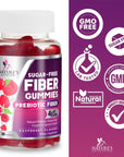 Sugar-Free Fiber Supplement Gummies for Adults - 4g Soluble Fiber per Serving - Natural Prebiotic Fiber Gummies Support Daily Digestive Health & Regularity - Plant Based & Berry Flavor - 60 Gummies