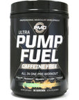 PMD Sports Ultra Pump Fuel Caffeine Free - Pre Workout Drink Mix - Energy, Strength, Endurance, Recovery Complex Carbohydrates and Amino Energy - Rockin Rainbow Sherbet (30 Servings)