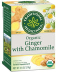 Traditional Medicinal Organic Ginger with Chamomile Tea  16 Bags