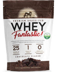 Whey Fantastic Chocolate - 100% Natural Grass Fed Whey Protein Powder - Unique 3-Whey Blend of Whey Isolate, Concentrate & Hydrolysate Provides 25g of Protein per Serving - 2.34lb-28 Servings