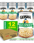 GEISHA Bean Sprouts In Water 145OZ Pack of 12 Bean Sprouts  Kosher Certified  No Transfat  Gluten FreeLess than 100 Calories per Container  Ready to Eat Long Selling Item