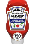 Heinz Ketchup No Sugar Added 1 Count 750ml 25.36 fluid ounces From Canada