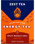 Zest Tea Premium Energy Hot Tea High Caffeine Blend Natural  Healthy Black Coffee Substitute Perfect for Keto 135 mg Caffeine per Serving Spicy Masala Chai Black Tea Box of 15 Sachet Bags