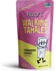 Fillo's Walking Tamales, Strawberry Coconut, Pk of 7, Ready-to-Eat, Delicious, Gluten-Free, Preservative-Free, Vegan Friendly, Microwavable, Non-GMO