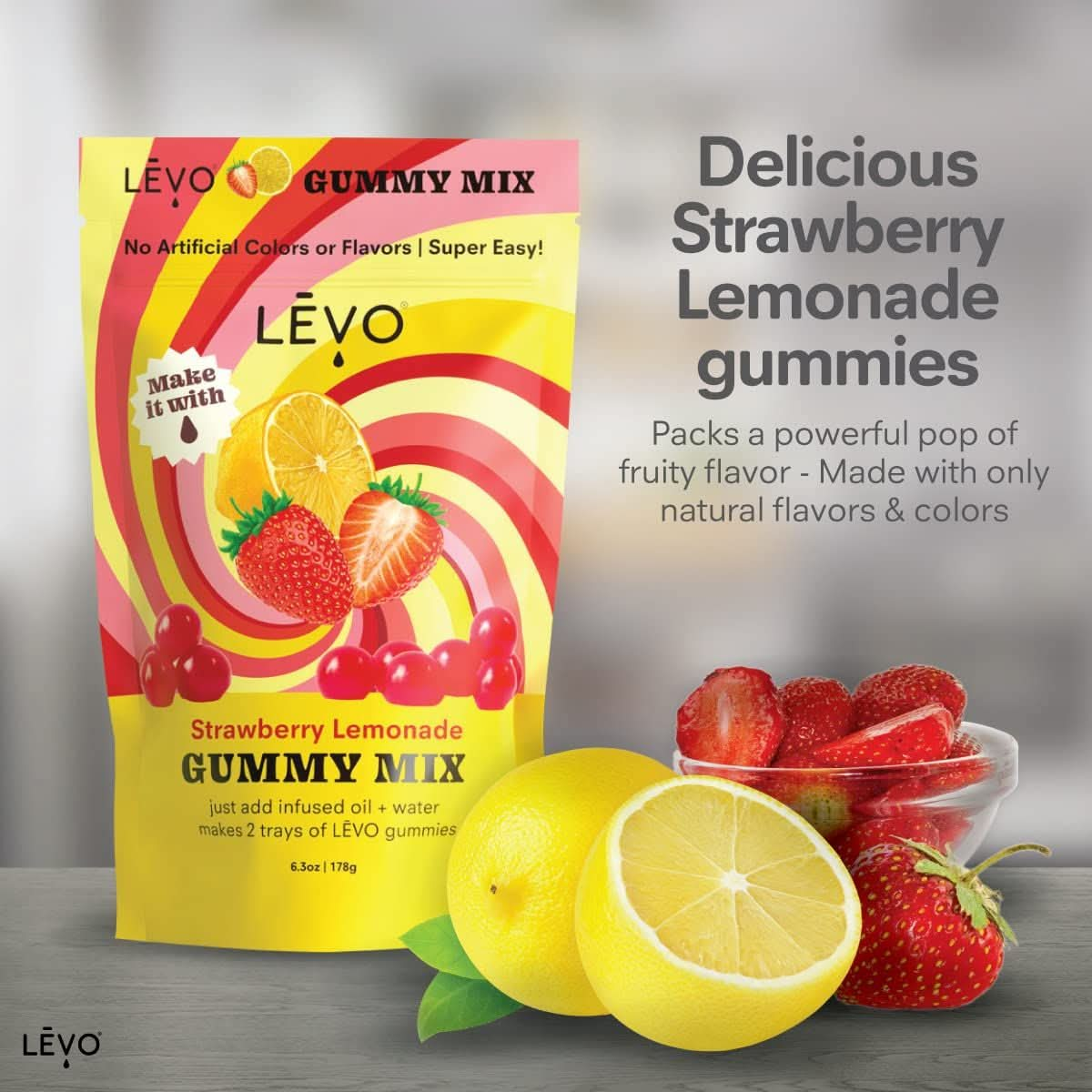 L_x005F_x0012_VO Gummy Mix  Strawberry Lemonade  Make Your Own Infused Gummies  Each Bag Makes 64 Gummies  1 Pack