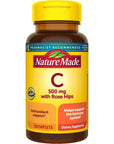 Nature Made Vitamin C 500 mg with Rose Hips, Dietary Supplement for Immune Support, 130 Caplets, 130 Day Supply