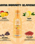 Karviva Immunity Support Juice Plant Based 6 Bottles 12 fl oz Each Mango and Goji Berry with Lemon and Red Dates Natural Electrolyte High in Antioxidants Juice