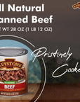 Keystone Meats All Natural Canned Beef 28 Oz Long Shelf Life Emergency Food For Camping Canned Meat Fully Cooked Ready to Eat  Gluten Free Pack of 12