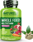 NATURELO Whole Food Multivitamin for Women 50+ (Iron Free) with Vitamins, Minerals, & Organic Extracts - Supplement for Post Menopausal Women Over 50 - No GMO - 120 Vegan Capsules