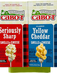 Cabot Macaroni and Cheese Bundle Seriously Sharp Cheddar and Classic Yellow Cheddar One 625 Ounce Box of Each Flavor  with Reusable Leftover Bag