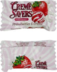 Creme Saver Strawberry Bulk 1 Pound  Strawberries and Creme Hard Candy  Pink Candy Bulk Strawberry Candies Individually Wrapped Hard Candy