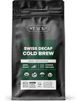 Organic Swiss Water Process Decaf Cold Brew Coffee Coarse Ground 1 LB  Dark Roast Coarse Grind  Doesnt Taste Like Decaf  100 Arabica Single Origin Beans  By Stack Street