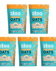 ZEGO Double Protein Raw Oats Organic Purity Protocol Gluten Free GIyphosate Free 14oz Bags Bundle of 5 Bags 70oz total